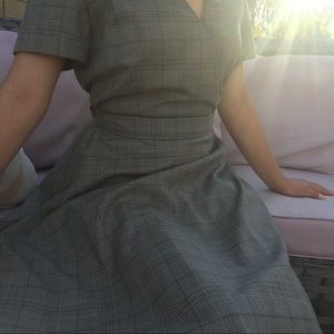 Vintage Plaid Aline midi dress pinup rockabilly